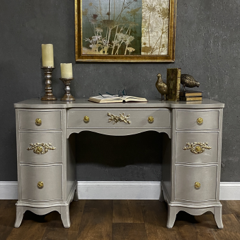 bank desk painted French linen