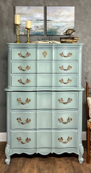 French provincial painted tall chest