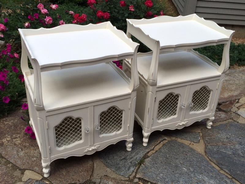 matched set of nightstands shabby chic