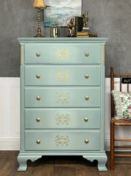 French provincial painted tall chest