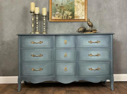 French provincial low dresser painted